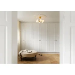 APIALES 6 LOFTSLAMPE BØRSTET MESSING/OPAL