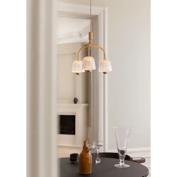ASTEEA 3 PENDEL SATIN MESSING/OPAL