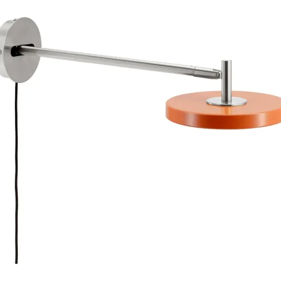 ASTERIA VÆGLAMPE LANG STÅL/ORANGE