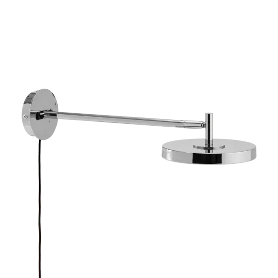 Asteria wall long - Polished Steel w. hardwire add on