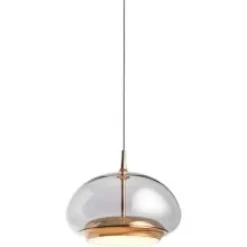 Avalon LED Pendel - Smoked Glas med Rose Gold Detaljer (Loom Design)
