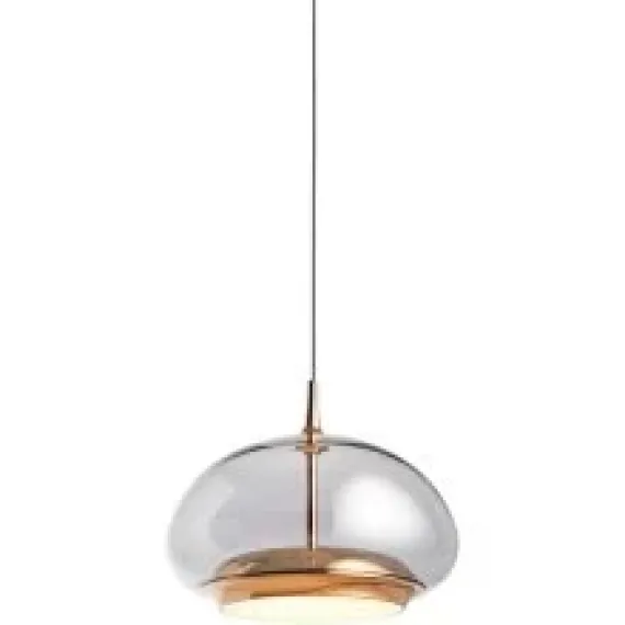 Avalon LED Pendel - Smoked Glas med Rose Gold Detaljer (Loom Design)
