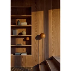 BALL BORDLAMPE GLAS AMBER