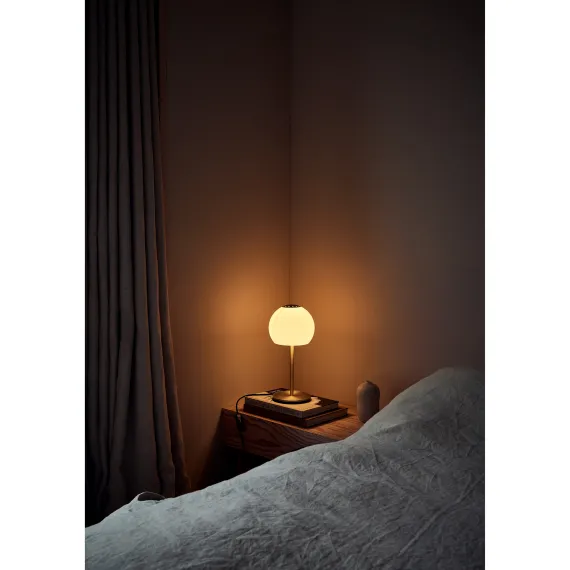 BALL BORDLAMPE GLAS SAND GREY