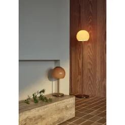 BALL GULVLAMPE GLAS AMBER