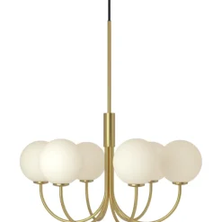 BALLON LYSEKRONE 6 - Pendel - MESSING/OPAL GLAS