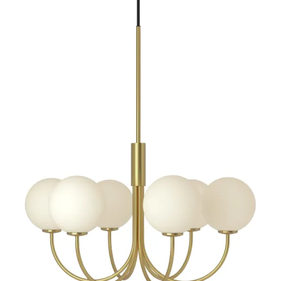 BALLON LYSEKRONE 6 - Pendel - MESSING/OPAL GLAS