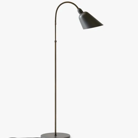 BELLEVUE AJ7 - GULVLAMPE - GRÅ/BRONZERET MESSING