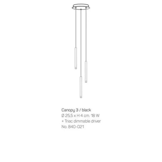 Canopy 3 Lampeophæng Sort - Loom Design