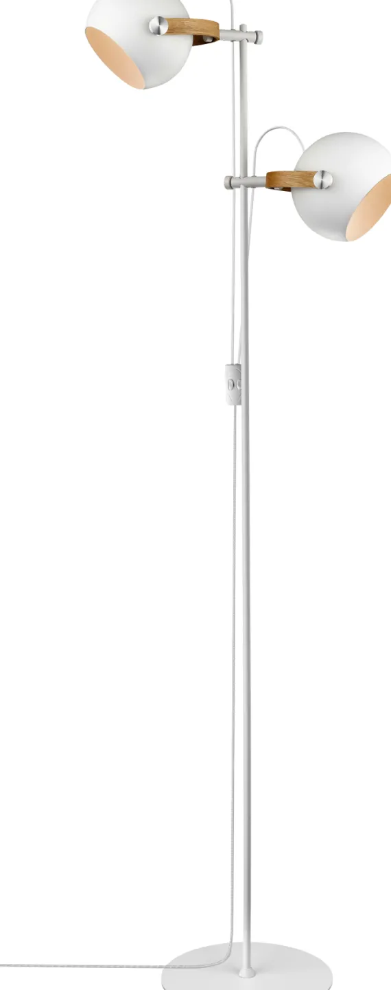 D.C GULVLAMPE 2 ARME HVID M/EGETRÆ