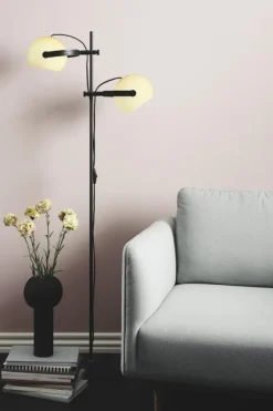 D.C GULVLAMPE 2 ARME OPAL/EG/SORT