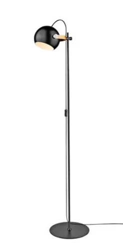 D.C GULVLAMPE 1 ARM SORT M/EGETRÆ
