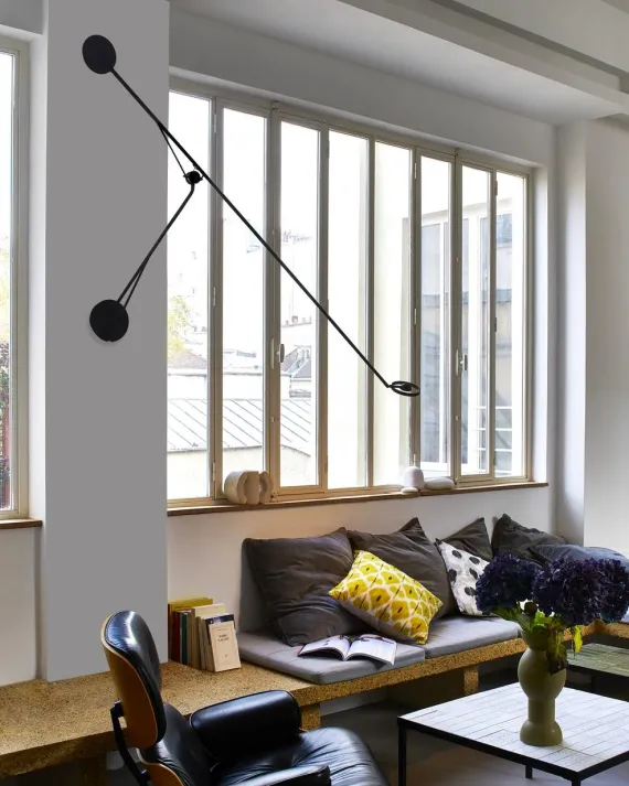DCW Éditions Aaro Wall Lamp LED L 155 cm - Sort