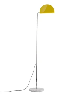 DCWéditions Mezzaluna Gulvlampe - White Marble / Yellow
