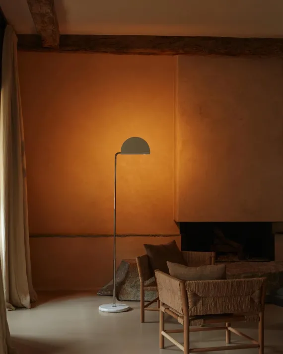 DCWéditions Mezzaluna Gulvlampe - White Marble / White