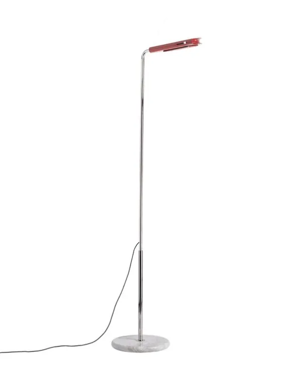DCWéditions Mezzaluna Gulvlampe - White Marble / Red
