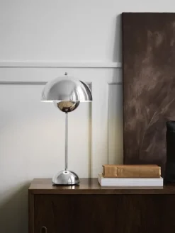FLOWERPOT VP3 - BORDLAMPE - KROM PLATED