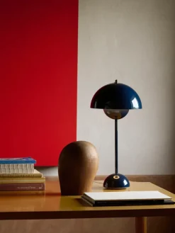 FLOWERPOT VP3 - BORDLAMPE - STEEL BLUE