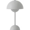 FLOWERPOT VP9 - PORTABLE BORDLAMPE - MAT LYS GRÅ