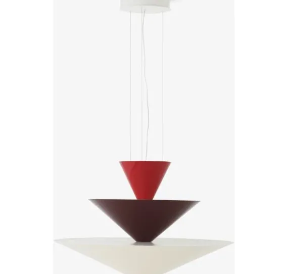 GIO LN15 - PENDEL Ø92 - VERMILION RED, DARK BURGUNDY OG ECRU WHITE