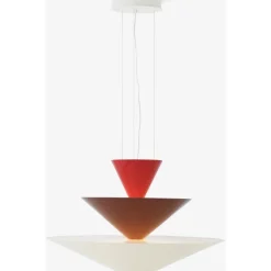 GIO LN15 - PENDEL Ø92 - VERMILION RED, DARK BURGUNDY OG ECRU WHITE