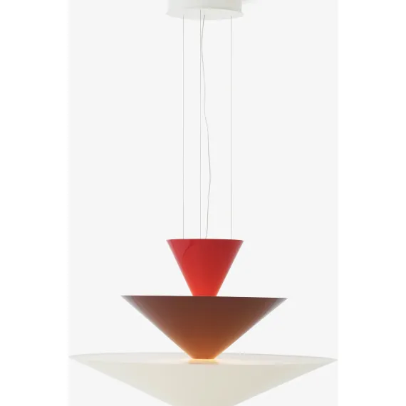 GIO LN15 - PENDEL Ø92 - VERMILION RED, DARK BURGUNDY OG ECRU WHITE