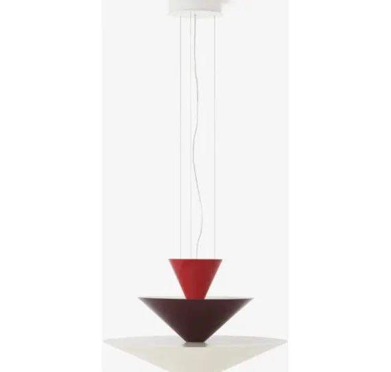GIO LN14 - PENDEL Ø60 - VERMILION RED, DARK BURGUNDY OG ECRU WHITE