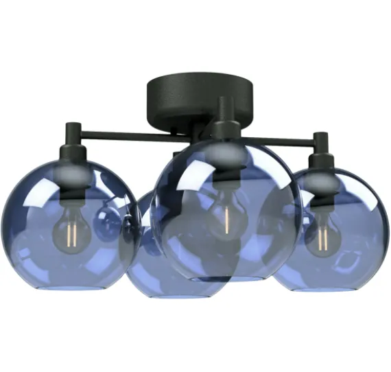 GLORIA - LOFTSLAMPE Ø46 - SORT/BLÅ GLAS