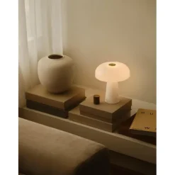 GLOSSY MINI BORDLAMPE HVID MARMOR