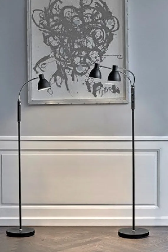 HUDSON GULVLAMPE LED 2 ARM SORT