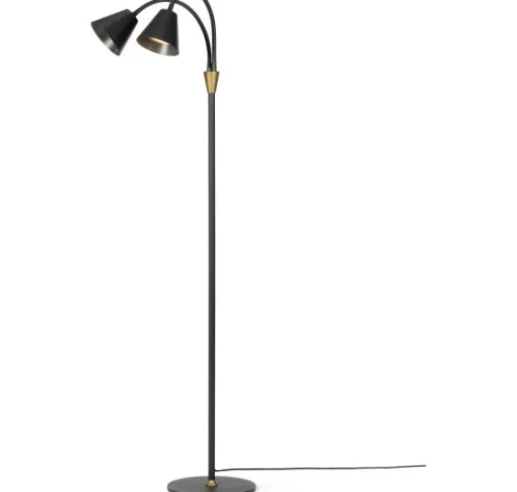 HYGGE GULVLAMPE 2 ARME GRADIT SORT GU10