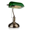 Klassisk skrivebordslampe med grønt glas - vintage stil