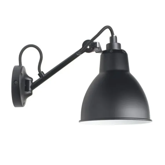 Lampe Gras 104 Væglampe - Sort Stål, Justerbar Arm (E27)