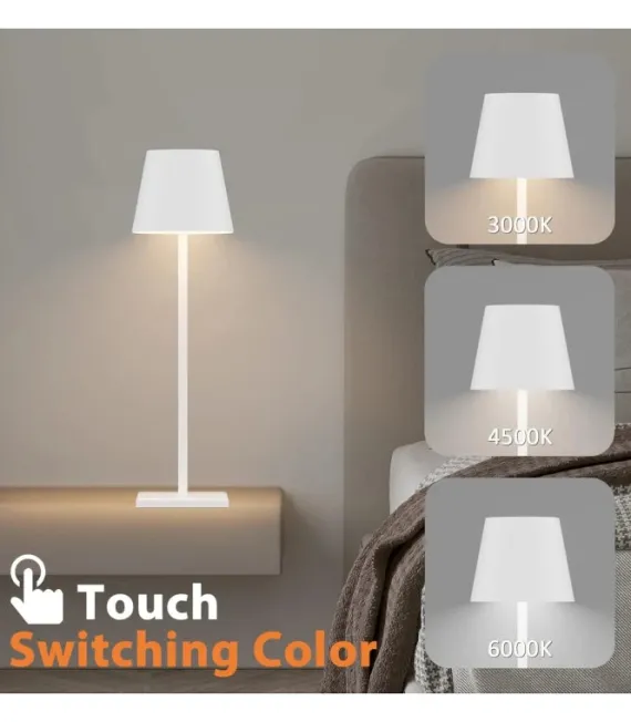 LED bordlampe Inde/ude - Hvid, touch dæmpbar, CCT, IP54 udendørs - Lampeagenten