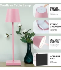 LED bordlampe Inde/ude - Pink, touch dæmpbar, CCT, IP54 udendørs - Lampeagenten