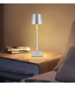 LED bordlampe Inde/ude - Stål/Sølv, touch dæmpbar, CCT, IP54 udendørs - Lampeagenten