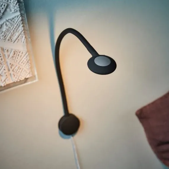 LED Læselampe m. Usb Sort - Væglampe