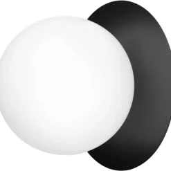 LIILA 1 LARGE VÆGLAMPE IP44 SORT/OPAL
