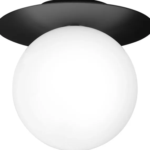 LIILA 1 LARGE VÆGLAMPE IP44 SORT/OPAL