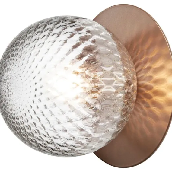 LIILA 1 MEDIUM VÆGLAMPE IP44 MØRK BRONZE/KLAR