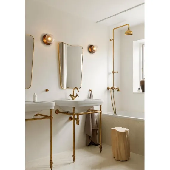 LIILA 1 MEDIUM VÆGLAMPE IP44 MØRK BRONZE/KLAR