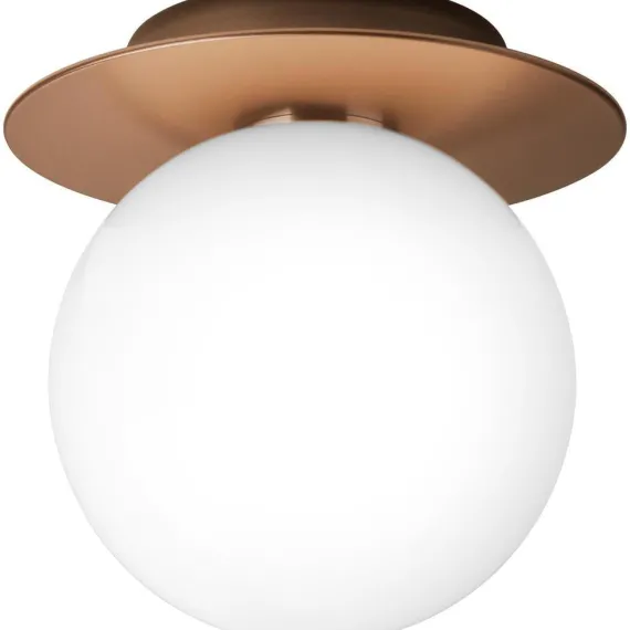LIILA 1 MEDIUM VÆGLAMPE IP44 MØRK BRONZE/OPAL