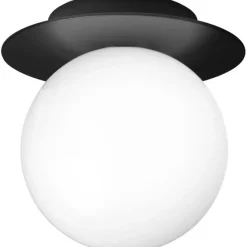 LIILA 1 MEDIUM VÆGLAMPE IP44 SORT/OPAL