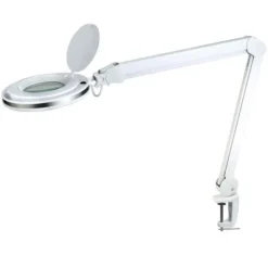 Magnifying LUP Large LED Bordlampe - Halo Design (Hvid Aluminium)