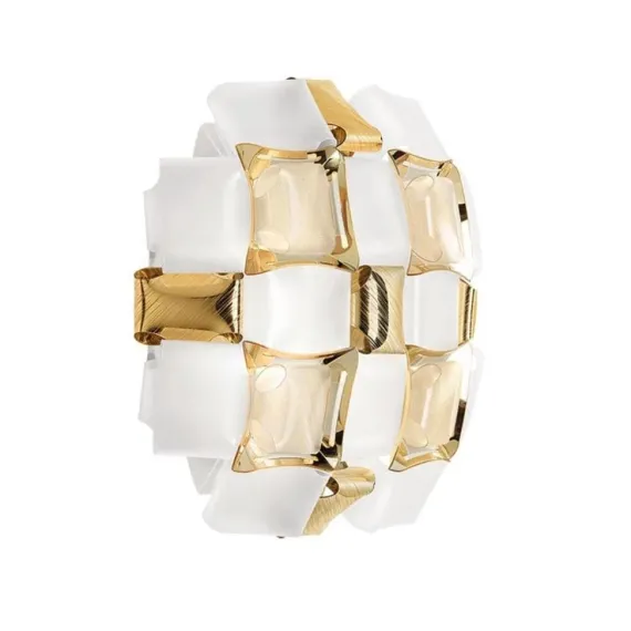Mida Plafond 32x32 Hvid/guld - Loftlampe