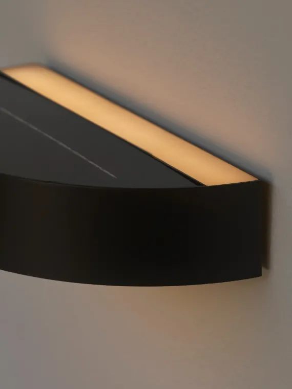 Monay Round Solar | Væglampe | Sort