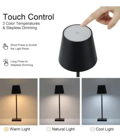 Opladelig LED bordlampe Inde/ude - Sort, touch dæmpbar, CCT, IP54 udendørs - Lampeagenten