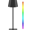Opladelig LED Bordlampe - Indendørs/Udendørs (RGB, Touch, IP54, Sort)