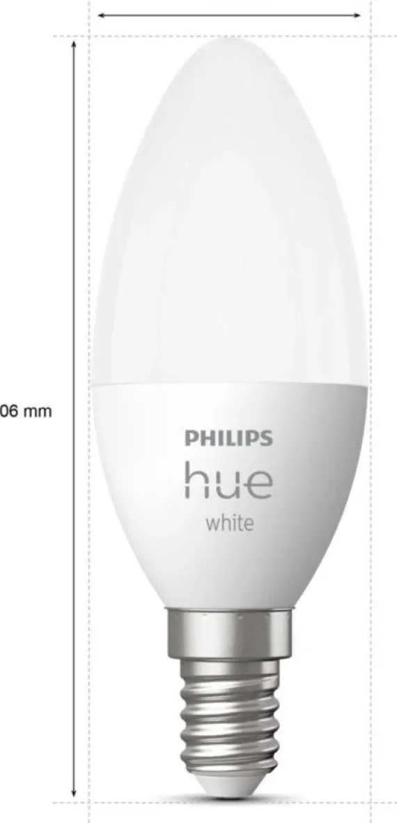 PHILIPS HUE WHITE KERTE E14 2PAK 929003021102