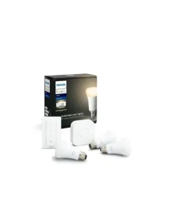 Philips Hue White Start­sæt - 3 x E27 LED-pærer + Hue Bridge